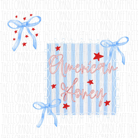 American Honey and pocket, patriotic, 4th of July, DIGITAL DESIGN **PNG file for Sublimation**