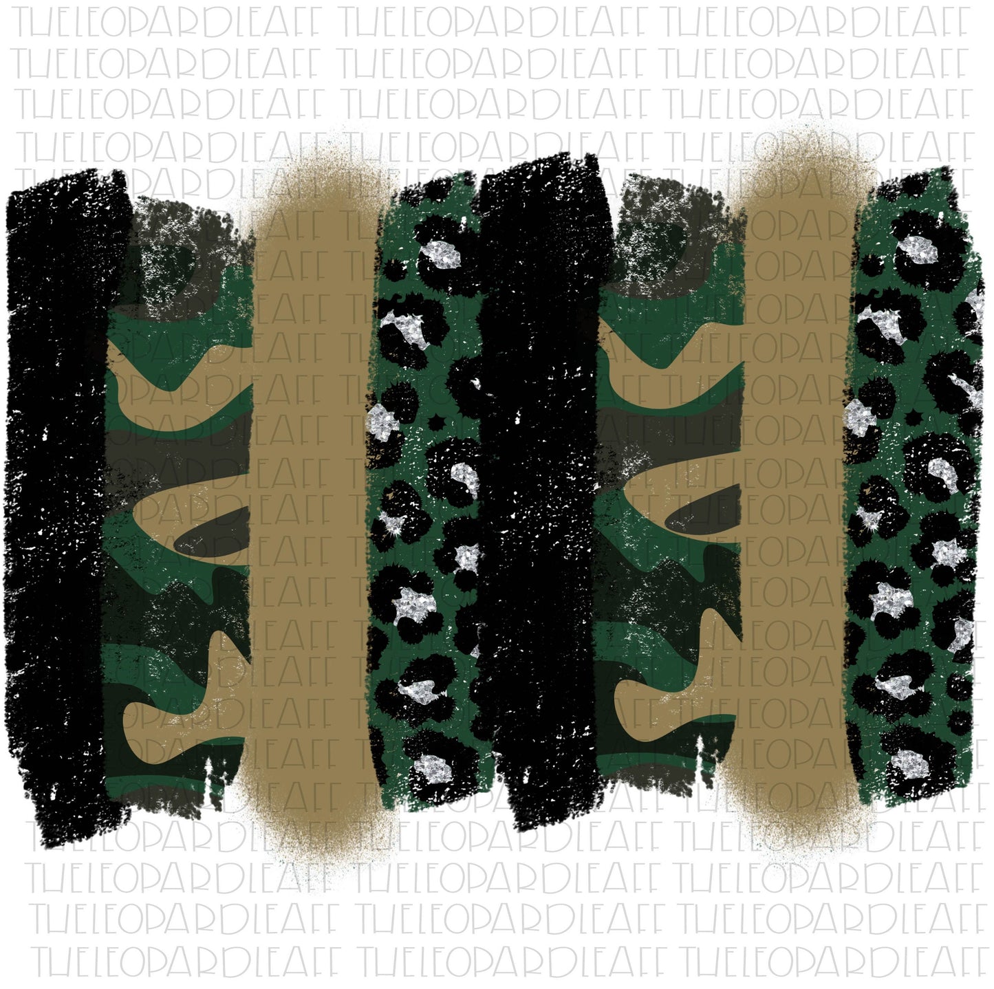 Leopard print Camo brush strokes, DIGITAL DESIGN **PNG file for Sublimation**