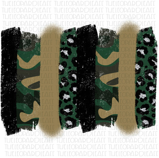 Leopard print Camo brush strokes, DIGITAL DESIGN **PNG file for Sublimation**